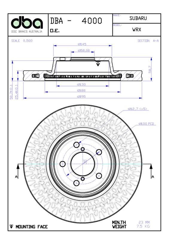Disc Rotor Size Chart
